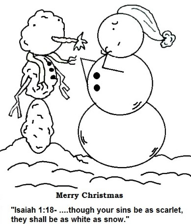 Snowman Coloring Page Isaiah 1:18